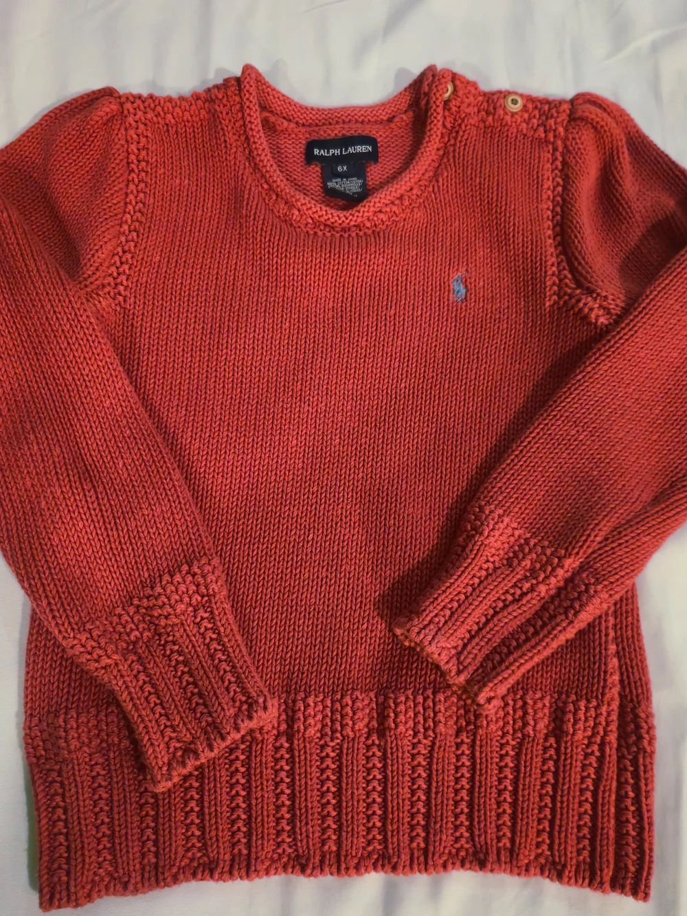 Ralph Lauren Red Knit Crewneck Sweater